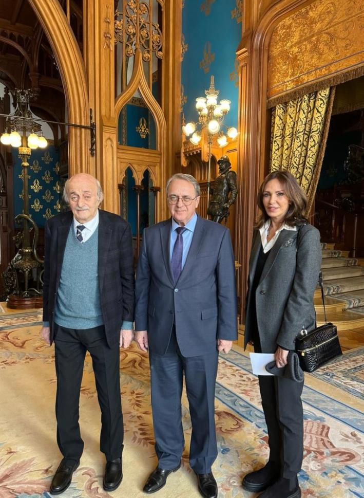 جنبلاط التقى لافروف وبوغدانوف في موسكو... بحث في الصراع بالشرق الأوسط (صور)